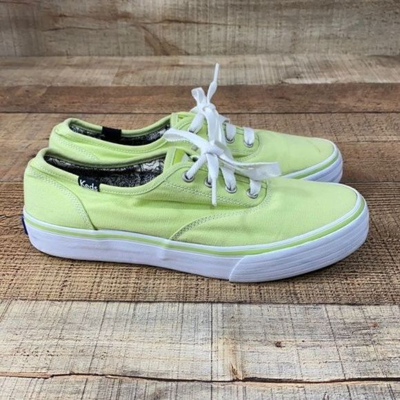 Keds Lime Green Canvas Casual Fashion Sneakers - Picture 1 of 9